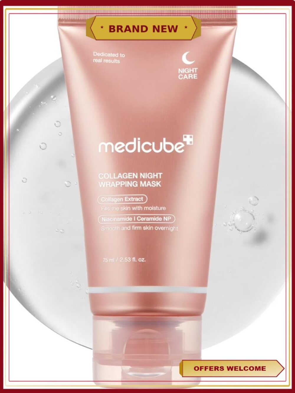 Collagen Night Wrapping Mask 2.53 oz Hydrating Peel-Off Overnight Treatment